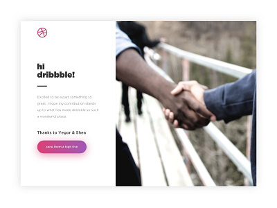Hi Dribbble! concept debut first hello invite