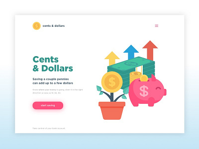 Cents & Dollars app finance landing page money tech ux web web design