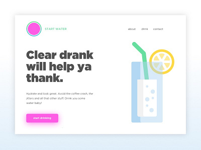 Start with Water health landing page subscription ux web web design wellness