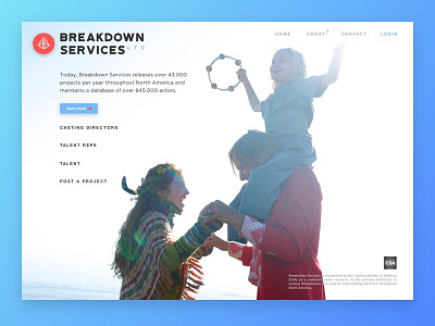 Breakdown Services entertainment homepage landing page movies ux web web design