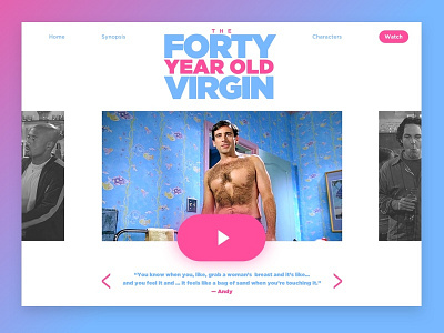 The 40 Year Old Virgin entertainment homepage landing page movies ux web web design