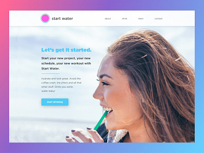 Start with Water app landing page routine tech ux web web design wellness