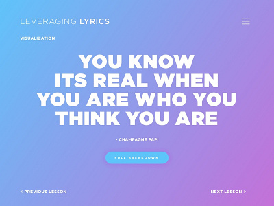 Leveraging Lyrics: Who You Think You Are app course landing page music rap self improvement ux web web design