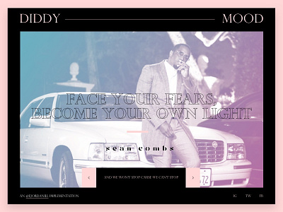 Diddy Mood app fun game landing page music rap ux web web design