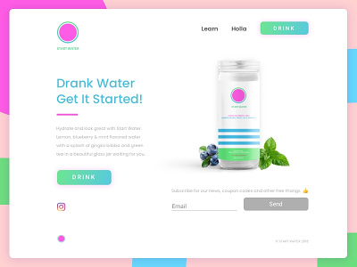Start Water Landing email homepage landing page logo mailchimp product design sign up page ui ux web design wellness