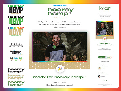 Hooray Hemp Exploration branding hemp landing page logo mobile onepager sketch app