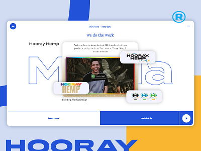Hooray Hemp Experiment agency branding homepage landing page logo portfolio sketch web design