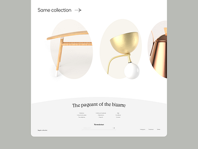 Pageant of the bizarre - Slider 3d branding collection curve design footer furniture homepage landingpage slider ui ux web web design website