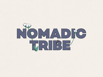 Nomadic Tribe - Title 3d branding design flowers illustration lettering logo moebius texturing title typography vector webgl