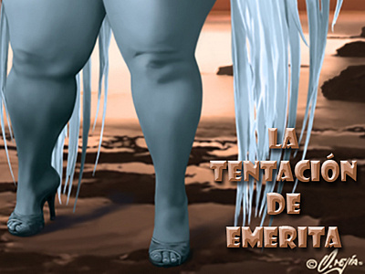 LA TENTACION DE EMERITA Ilustración y prosa de O. Mejía illustration literatura surrealismo