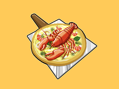 Lobster Pizza 2d illustration game item photoshop