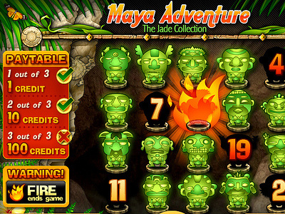 Maya Adventure flash game gambling vector illustration