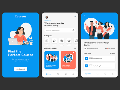 Elearning App courses elearning ui uiux ux