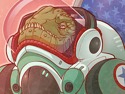 Victory alien astronaut illustration usa