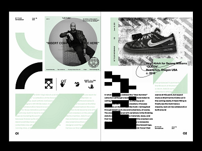 Experiments book branding content design elements fashion grid identity illustration layout magazine nike offwhite pages sport typography