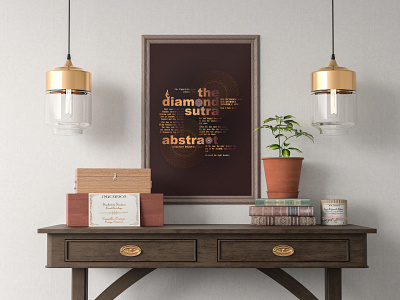 The Diamond Sutra Abstract brown buddhism golden ratio poster typogaphy