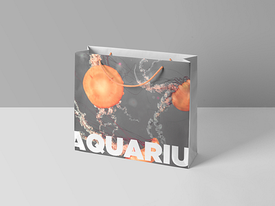 Shopping bag for an aquarium aquarium bag branding grey product design products