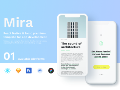 Mira – Premium UIkit & Mobile app template android app ios mobile app mobile app design psd sketch app uikit