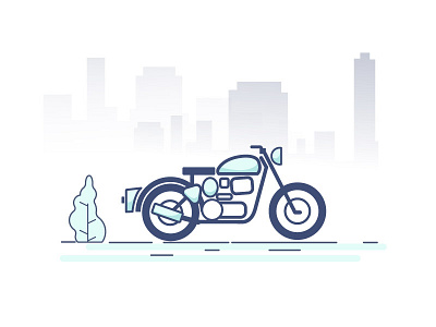 motorcycle bike enfield illustration minimal motorcycle royal turkish blue
