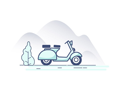 Scooter bike enfield illustration minimal motorcycle royal turkish blue