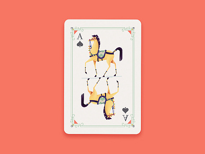 Playing Card ace cards custom deck horse illustration jack minimal playing playingcards poker spade