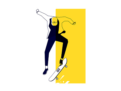 Skate bored art character illustration jump skate skateboard young