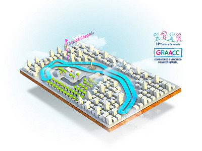 GRAACC 3d cancer children city graacc isometric map modo running sao paulo track twitter