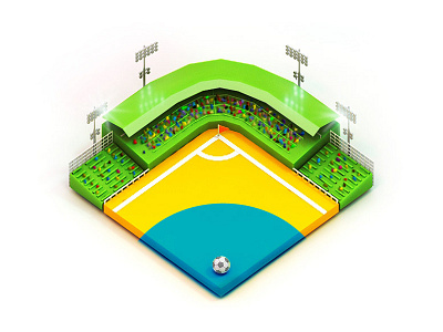 Peace of Football Stadium - Brazil flag 3d ball brasil brazil cup flag football lights reflectors stadium world