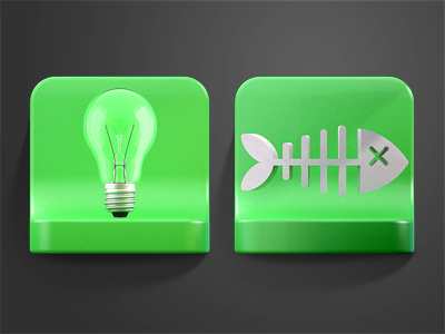 Sou Green Icons - 03 3d bone cube ecosystem fish glass green icon lamp luxology modo shadow
