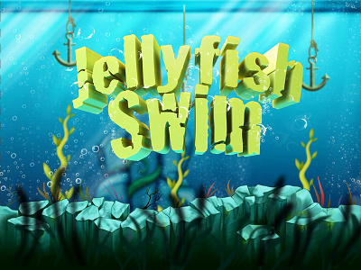 Jellyfish Swim App - Logo + scenery