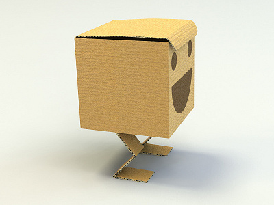 Cardboard Character 3d art box cardboard character chocolate concept garoto modeling modo smile