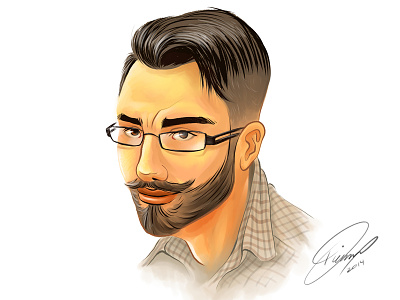 Self Portrait - Fanpage beard caricature cartoon face facebook fanpage illustration manga portrair self studio