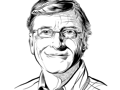 Bill Gates cintiq computer face glasses inq mangastudio microsoft portrait thief windows