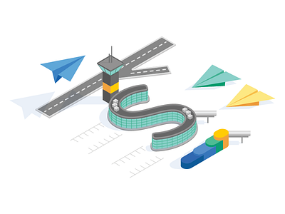 Scup Logo - Email Sent airplane airport isometric logo paper parking runway s scup tower control