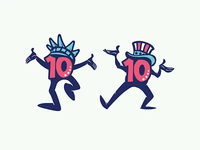 The 10 Friends hats lady liberty ten uncle sam walk