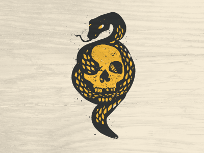 Skull and Snake Brewing Company beer beverage black brew brewing danger death drink gold logo skull snake