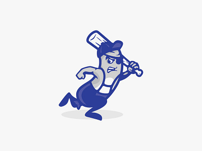The Fightin' Sausage baseball bats blue character concept fightin fist hat links logo sausage