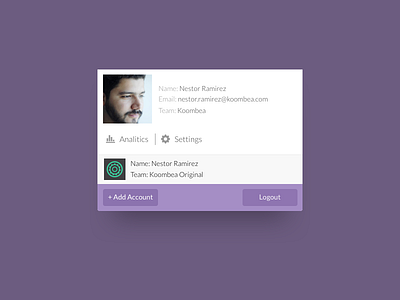 UI | Profile Menu account logout material design menu picture profile ui user