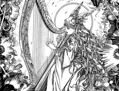 Beauté interdite d'Akeïa anime art artist blackandwhite character darkfantasy fantasy illustration manga mangaka