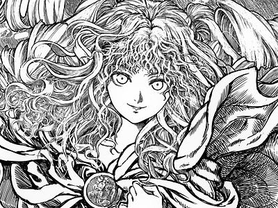 Shelreen anime art artist blackandwhite character fantasy illustration manga mangaka