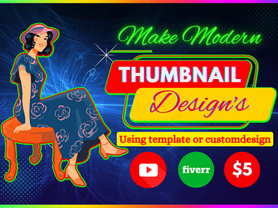 design fiverr gig thumbnail, gig video, youtube video thumbnail