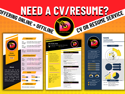 design modern resume, infographic, CV, cover letter on canva