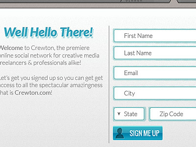 Crewton Signup Screen