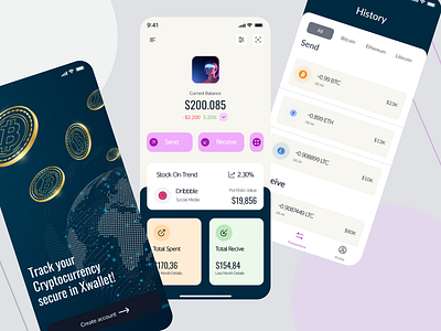 Cryptocurrency wallet app Design