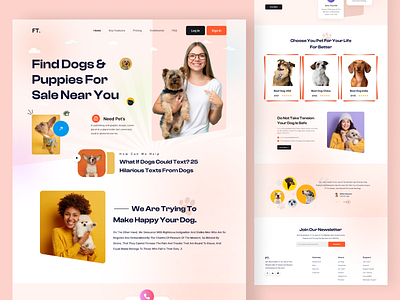 Pet selling Website animal animal care dog falconthought homepage landing page online store pet pet care pet health pet selling pet website design pets petshop petstore shop ui ux webdesign website