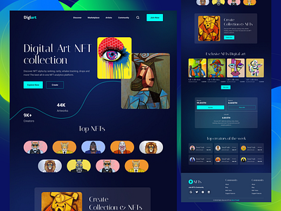 NFT Marketplace Website: Landing Page