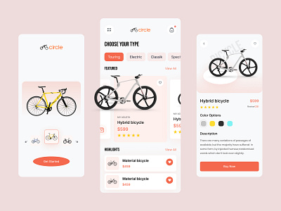 Bike Shop App Design app bicycle bike ride cycle store design ebike ecommerce falconthought product sell shop ui ux