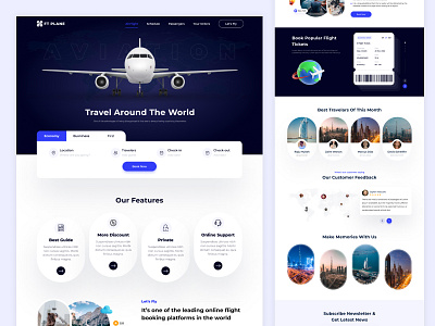 Aviation Landing Page Design agency aviation business design falconthought landing page landing page design modern design travel ui ux web webdesign website