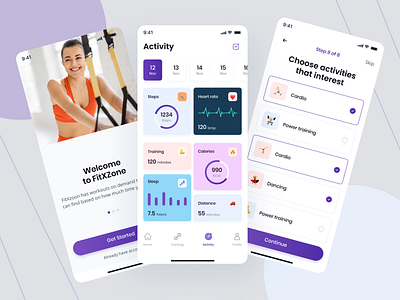 Personal Fitness Tracking app app branding design falcon falconthought fitness app gym health landing page mobile mobile app mobile design ui user interface ux website workout app
