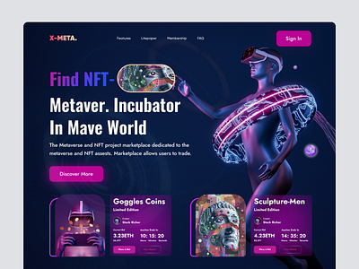 Metaverse NFT Marketplace design app design falconthought home page landing page marketplace meta metavarse metavarse design metaverse crypto nft nft marketplace nfts ui ux we website